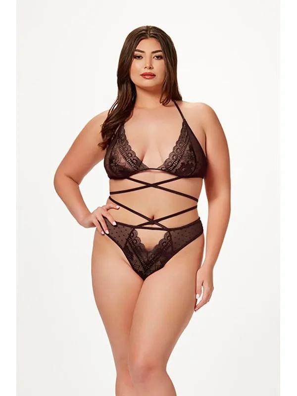 Anal Seven Til Midnight 2 Pc Halter Bra And Criss Cross Panty Set 11521XP BLACK OSQ P Anal Seven Til Midnight 2 Pc Halter Bra And Criss Cross Panty Set 11521XP BLACK OSQ P