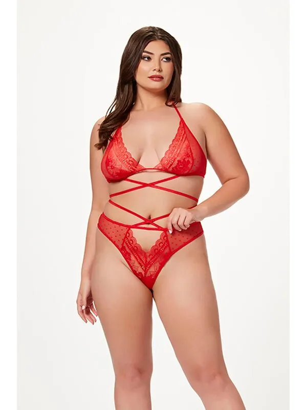 Anal Seven Til Midnight 2 Pc Halter Bra And Criss Cross Panty Set 11521XP RED OSQ P Anal Seven Til Midnight 2 Pc Halter Bra And Criss Cross Panty Set 11521XP RED OSQ P