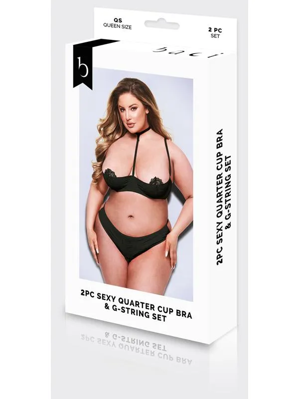 Baci Baci 2pc Sexy Quarter Cup Bra GString Set BlackSM BX Anal Baci Baci 2pc Sexy Quarter Cup Bra GString Set BlackSM BX Anal