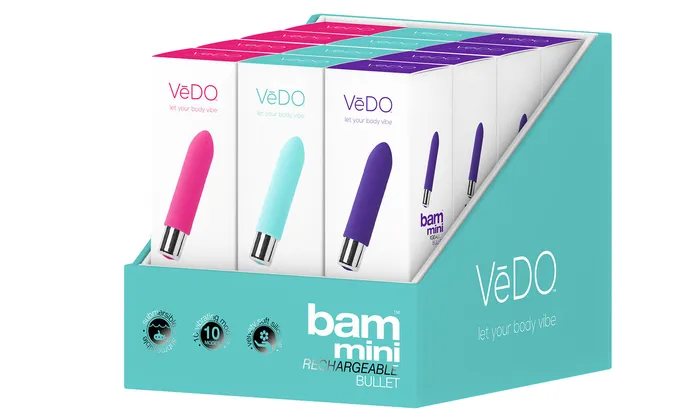 Bam Mini Bullet Assorted 12 Pc Display VeDO Female Sex Toys