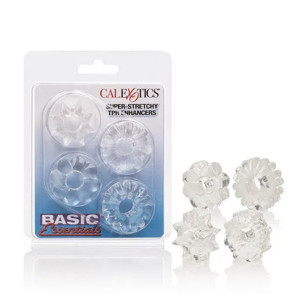 Basic Essentials Set of 4 Rings Clear CalExotics Anal