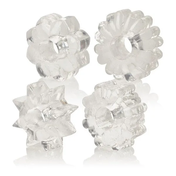 Basic Essentials Set of 4 Rings Clear CalExotics Anal