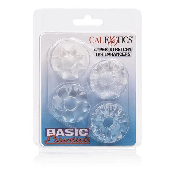 Basic Essentials Set of 4 Rings Clear CalExotics Anal