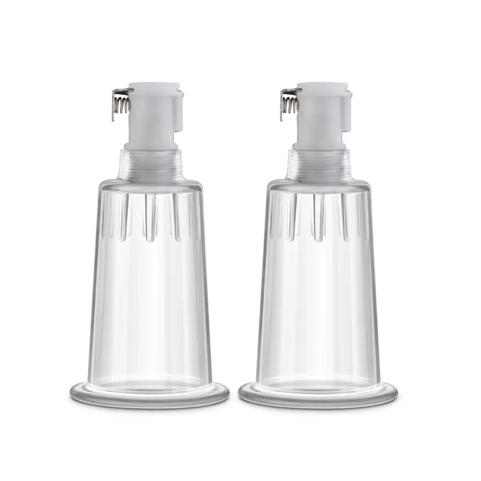 Blush Temptasia Nipple Pumping Cylinders Set of 2 1 Inch Diameter Clear Anal
