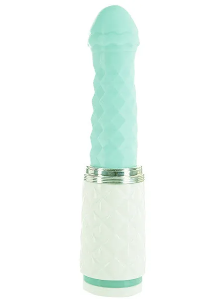 BMS Factory Pillow Talk Feisty Teal Thrusting and Vibrating Massager Vibrators