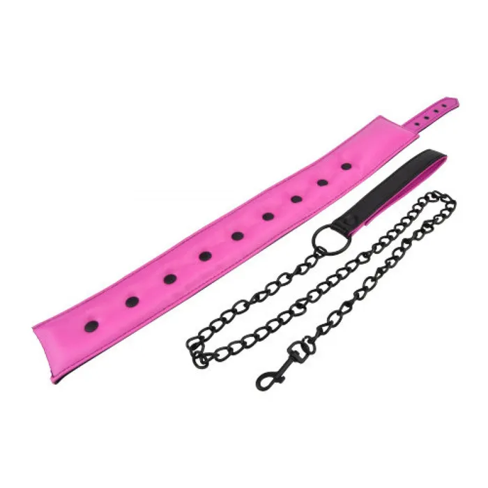 Bound To Please Pink Black Bondage Collar Leash Bound To Please Anal