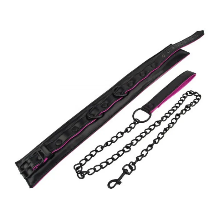 Bound To Please Pink Black Bondage Collar Leash Bound To Please Anal