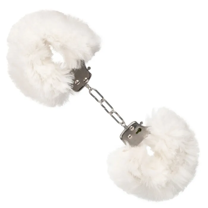 California Exotic Female Sex Toys Ultra Fluffy Furry Cuffs White
