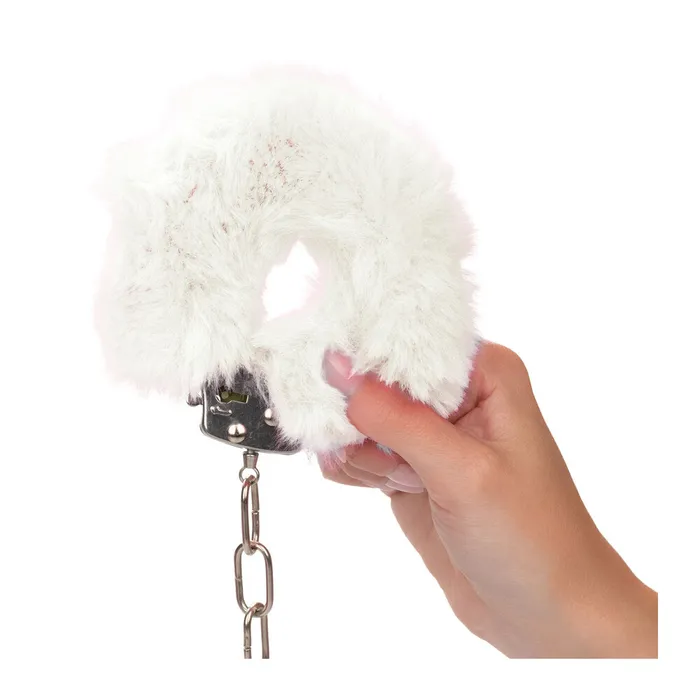 California Exotic Female Sex Toys Ultra Fluffy Furry Cuffs White