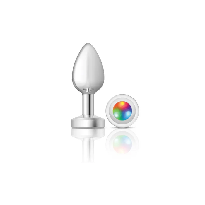 Cheeky CharmsSilver Metal Butt Plug Light UpMedium Viben Anal