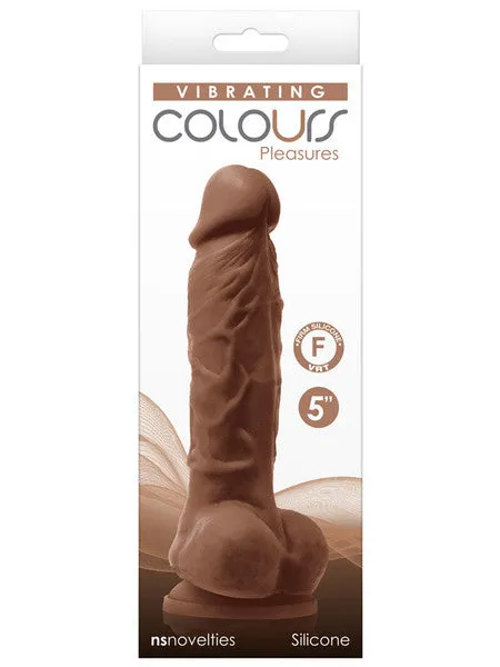 Colours Pleasures Vibrating 5 in Dildo Brown NS Novelties Female Sex Toys Colours Pleasures Vibrating 5 in Dildo Brown NS Novelties Female Sex Toys