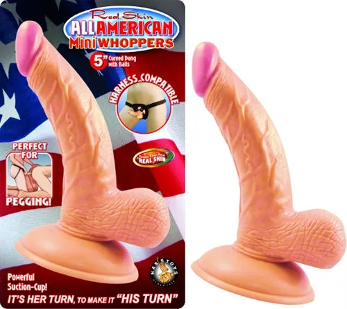 Dildos All American Mini Whoppers 5Inch Curved Dong With BallsFlesh Nasstoys Dildos All American Mini Whoppers 5Inch Curved Dong With BallsFlesh Nasstoys