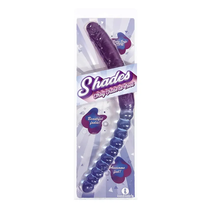 Dildos Icon Brands Shade 17 Inch Double Dong Violet and Blue