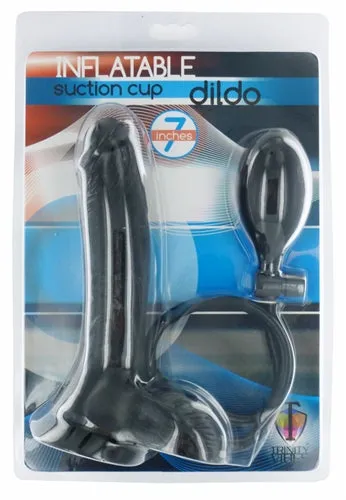 Dildos Inflatable Suction Cup Dong Black XR Brands Trinity Vibes