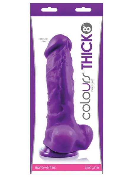 Dildos NS Novelties Colours Pleasures Thick 8 in Dildo Purple