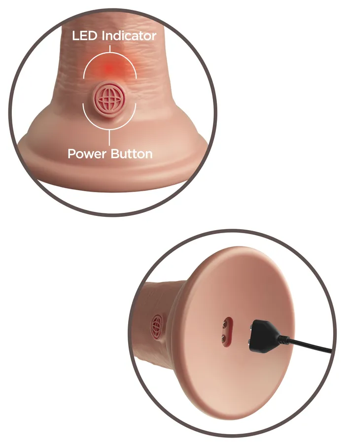 Dildos Pipedream King Cock Elite 6 Inch Vibrating Silicone Dual Silicone Dual Density Cock Light