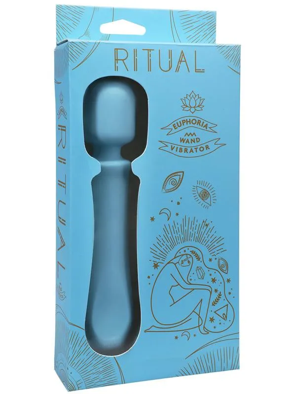 Doc Johnson Vibrators RITUAL Euphoria Rechargeable Silicone Wand Vibe Blue Doc Johnson Vibrators RITUAL Euphoria Rechargeable Silicone Wand Vibe Blue