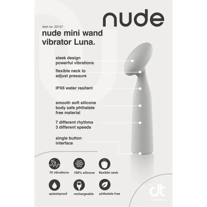 Dream Toys Female Sex Toys Nude Luna Mini Wand Vibrator