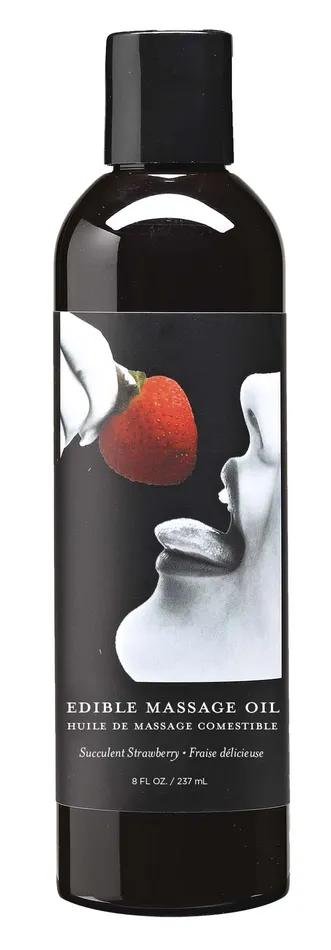 Earthly Body Couples Edible Massage Oil Strawberry 8 Fl Oz