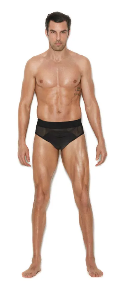 Elegant Moments Anal Mens Mesh and Lycra Jock Straps Smallmedium Black