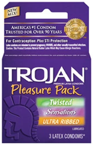 Enhancers Trojan Pleasure Pack 3 Pack Trojan Condoms