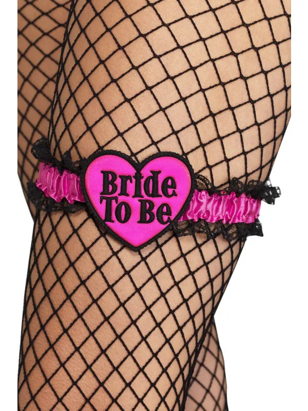 Fever Lingerie Bride to Be Garter Pink Vibrators