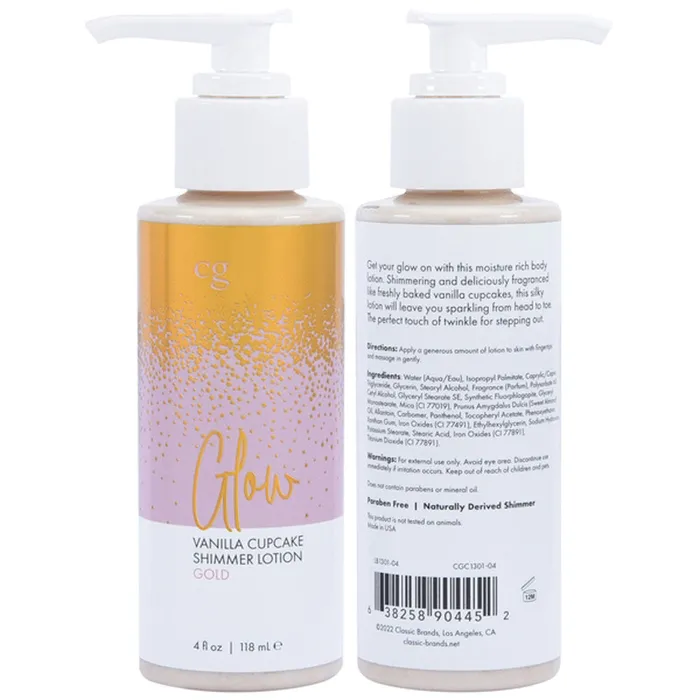 Glow Vanilla Cupcake Shimmer Lotion Gold 4 Oz Classic Brands Dildos