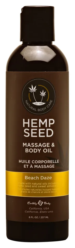 Hemp Seed Massage and Body Oil Beach Daze 8 Fl Oz 237 ml Earthly Body Couples Hemp Seed Massage and Body Oil Beach Daze 8 Fl Oz 237 ml Earthly Body Couples