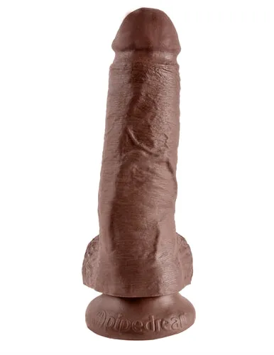 King Cock 8Inch Cock With Balls Brown Pipedream Dildos