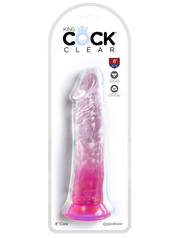 King Cock Clear 8 in Pink Pipedream Products Dildos King Cock Clear 8 in Pink Pipedream Products Dildos