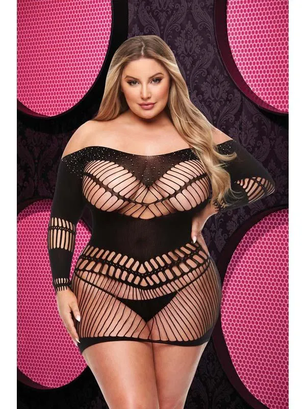 Lapdance Lingerie Anal Bling Bling Halter Dress Black Q ENV