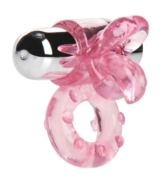 Lick Her Pierced Tongue Vibrating Cock Ring Pink XR Brands Trinity Vibes Couples Lick Her Pierced Tongue Vibrating Cock Ring Pink XR Brands Trinity Vibes Couples