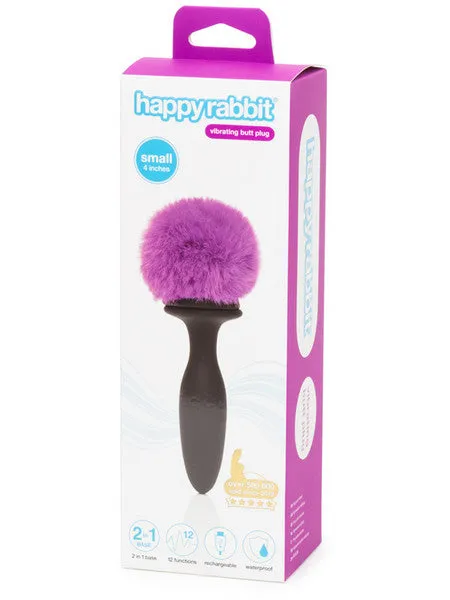 Lovehoney Anal Happy Rabbit Rechargeable Vibrating Butt Plug Small BlackPurple