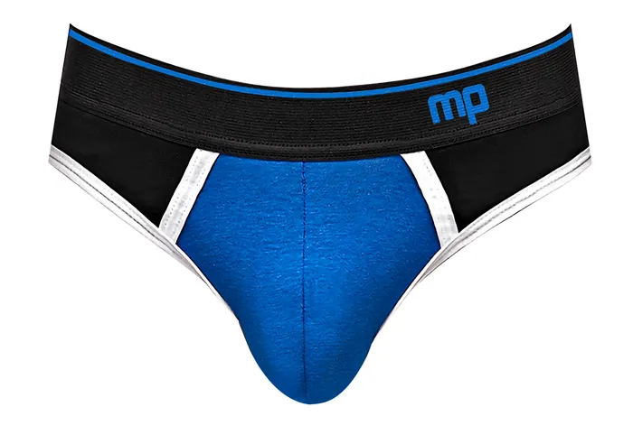 Male Power Anal Retro Sport Panel Thong S M Black Blue