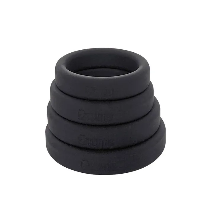 Male Sex Toys Brutus Flat Slick Silicone Cock Ring diam 45 mm Black