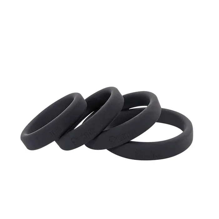 Male Sex Toys Brutus Flat Slick Silicone Cock Ring diam 45 mm Black