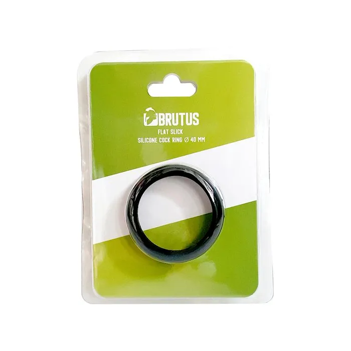 Male Sex Toys Brutus Flat Slick Silicone Cock Ring diam 45 mm Black