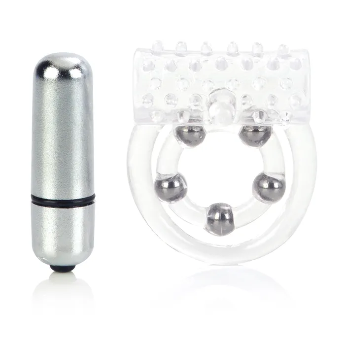 Male Sex Toys CalExotics Maximus Enhancement Ring 5 Stroker Beads Clear
