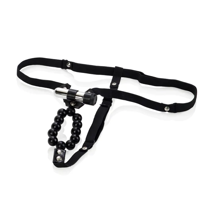 Male Sex Toys CalExotics Vibrating Lovers Thong With Stroker Beads