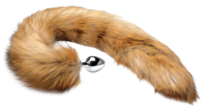 Male Sex Toys Extra Long Mink Tail Metal Anal Plug XR Brands Tailz