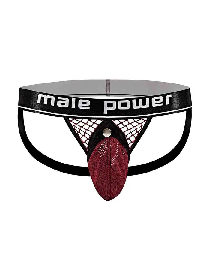Male Sex Toys Male Power Cock Pit Net Cock Ring Jock L XL Burgundy