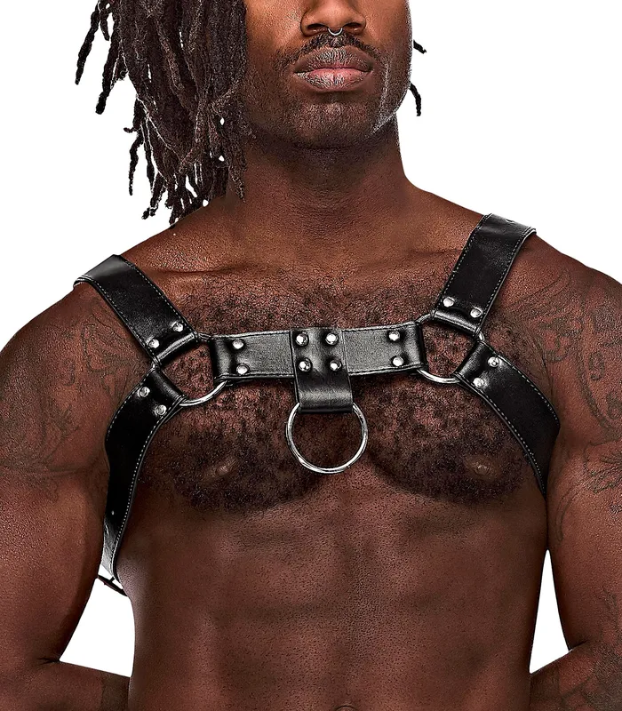 Mens Underwear Aries Leather Harness One Size Black Male Power