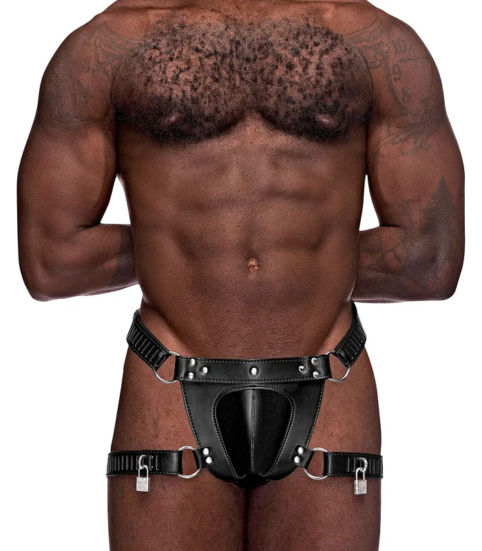 Mens Underwear Male Power Scorpio Leather Short One Size Black