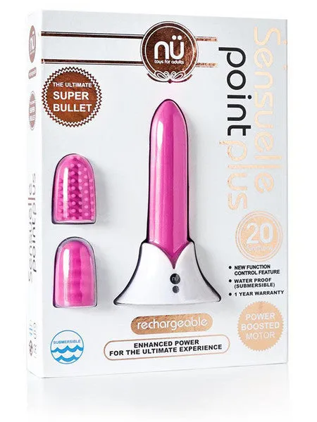 NU Sensuelle Point Plus 20 Function Bullet Pink Novel Creations Vibrators NU Sensuelle Point Plus 20 Function Bullet Pink Novel Creations Vibrators