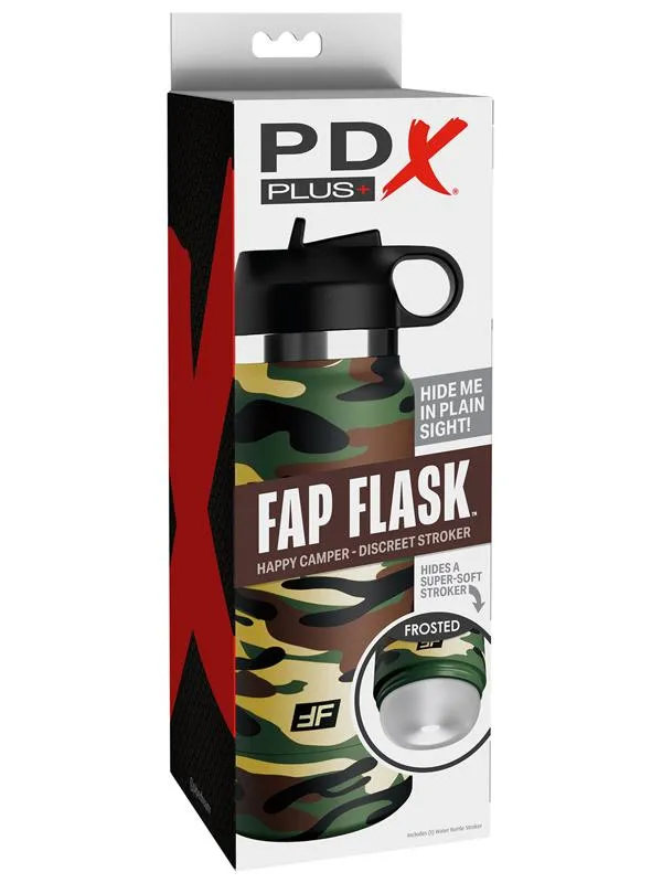 PDX Brands Male Sex Toys PDX Plus Fap Flask Happy Camper Discreet Stroker Camo Bottle Frosted PDX Brands Male Sex Toys PDX Plus Fap Flask Happy Camper Discreet Stroker Camo Bottle Frosted