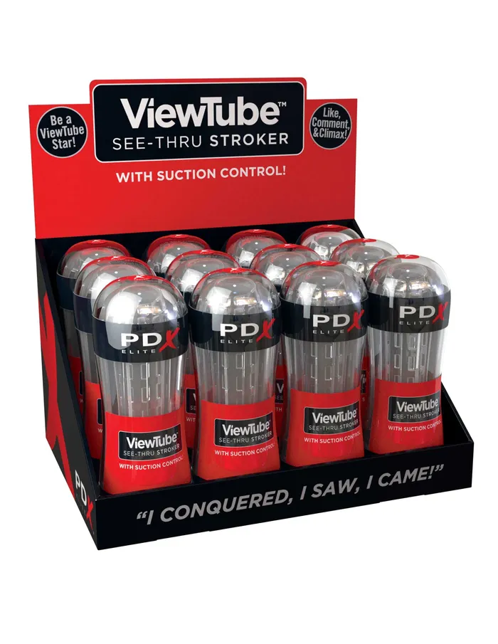 PDX Brands Male Sex Toys Viewtube Stroker Display 12 Count