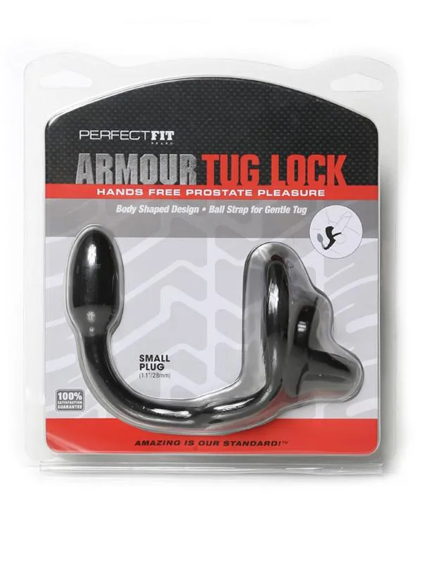 Perfect Fit Anal Armour Tug Lock Small Plug Black