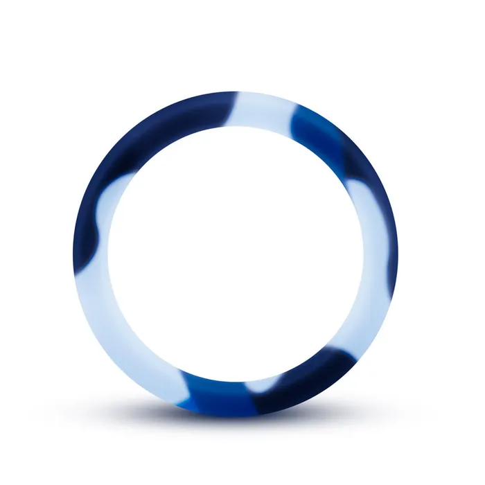 Performance Silicone Camo Cock Ring Blue Camoflauge Blush Male Sex Toys
