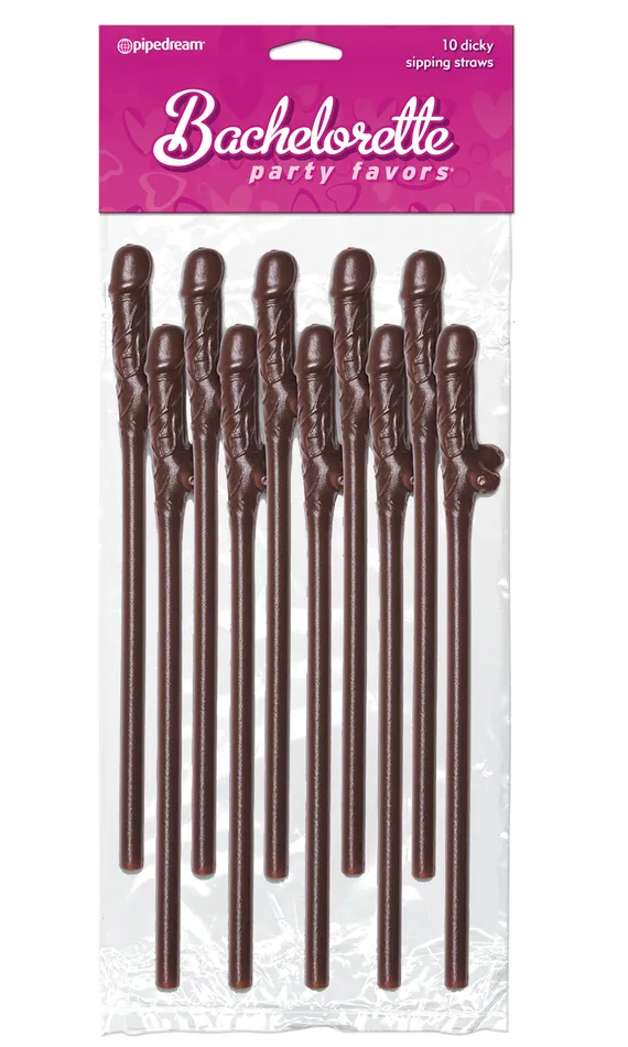 Pipedream Bachelorette Party Favors 10 Dicky Sipping Straws Brown Female Sex Toys Pipedream Bachelorette Party Favors 10 Dicky Sipping Straws Brown Female Sex Toys