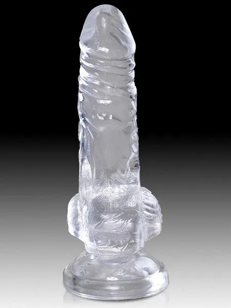 Pipedream Products Dildos King Cock Clear 6 in Cock with Balls